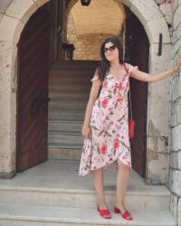 Budva, the Old Town // Two Outfits: Floral Dress & Lime Yellow Dress