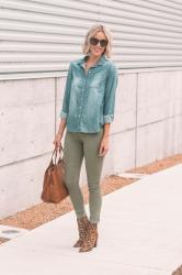 Olive and Chambray