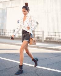 polka dots shirt