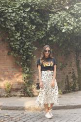 Polka Dot Midi skirt