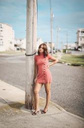 Peach Sweater Dress