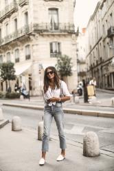 Chemise & mules blanches