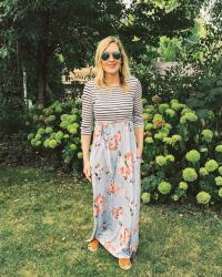 Mixed Print Maxi Dress