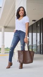 Trendy Thursday LinkUp + How to Style a Plain White Tee for Fall