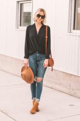 Flattering Faux Wrap Blouse