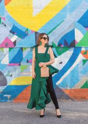 Emerald Green Ruffle Statement Top