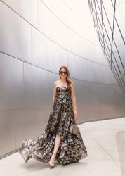 Mestiza Strapless Metallic Gown