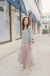 Sweater and Midi Skirt Outfit