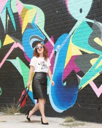 Fall Staple: Leather Pencil Skirt Worn Two Ways