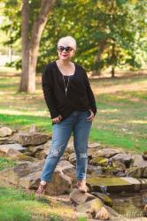 Black Cross Over Sweater and Leopard Booties