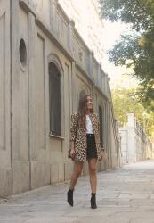 Leopard Coat And Suede Skirt