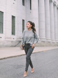 Everlane Cashmere Sweater + Ankle Jeans