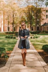 Navy Tweed Coat