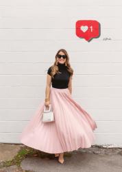 A Pink Pleated Midi Skirt at the Most Likeable Wall in Nashville
