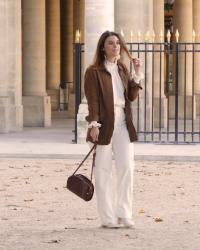 Pantalon en velours blanc, so seventies