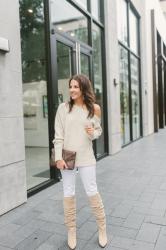 Ivory One Shoulder Sweater