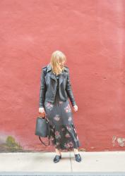 Leather Jacket and Maxi Dress Combo 