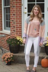 Colorblock Cardigan & Loafers & Confident Twosday Linkup 