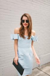 Blue Off the Shoulder dress