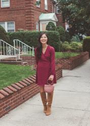 Wrap Dress & Suede Boots