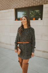 Cable Knit Sweater Dress