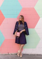 Navy Stripe Sweater Dress // Friday Charades