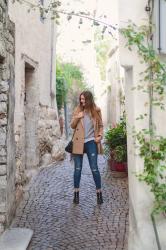 Manteau beige x look boyish