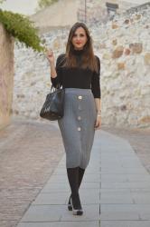 Grey midi skirt