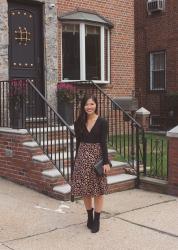 Black Bodysuit & Leopard Print Skirt