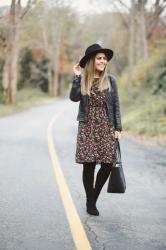 the perfect fall floral dress.