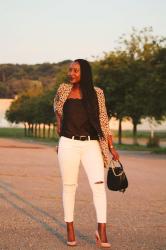 How to wear a leopard blazer.