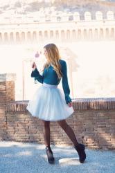 Fiocchi e tulle per un look ultra femminile