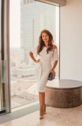 Stay classy | Elegant look wtih white midi coctail dress