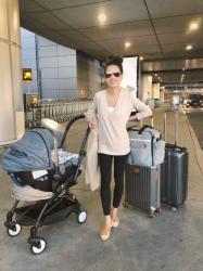 (nursing-friendly) Travel outfit + flying with a baby