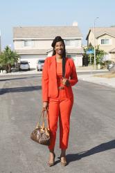 Ultra Red Suit plus Leopard Print Pumps