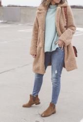 Warm and cozy teddy coat
