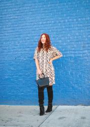 Cute oversized t-shirt snake print dress under $50