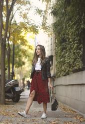 Red Leopard Print Skirt