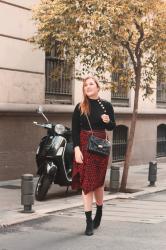 RED PRINT SKIRT