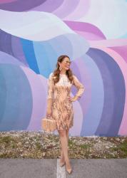 Rose Gold Sequin Shift Dress at Wynwood Walls