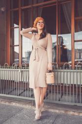 Beige wrap dress