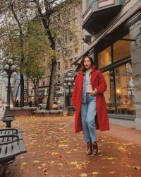 Red Faux Fur Coat