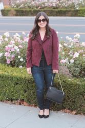 How I Spent Thanksgiving + Burgundy Moto Jacket