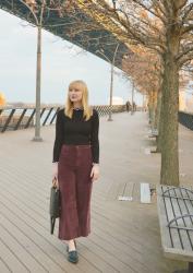 Velvet Wide Leg Pants