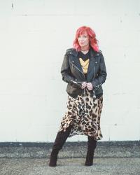 Leopard Midi Skirt & Moto Jacket: My Favorite People
