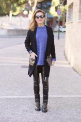 How to wear vinyl pants: my hooded cashmere cardigan