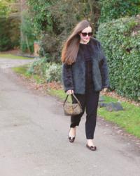 Green Faux Fur Jacket Outfit