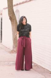 How to Wear Sequins & Wide-Leg For The Holidays