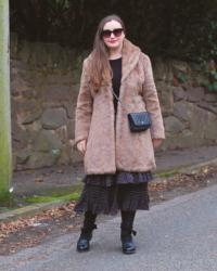 Vintage Faux Fur Coat Outfit