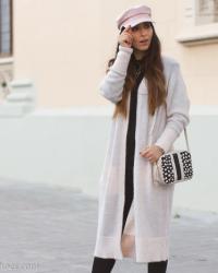 Tendencias Streetstyle: Los maxi cárdigans o chaquetas largas son lo más cómodo para el frío